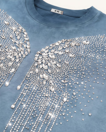 T-shirt The Angelic Dripping Crystal Wings - Acid Blue