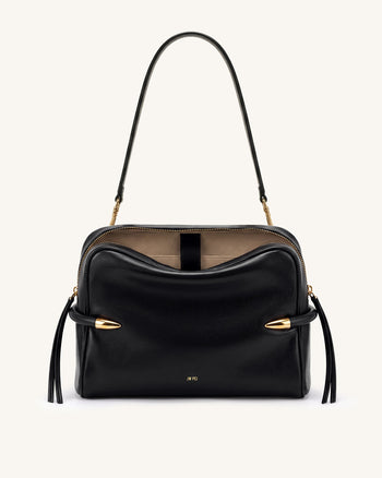 Callie Borsa a spalla con dettaglio a zanna - Nero