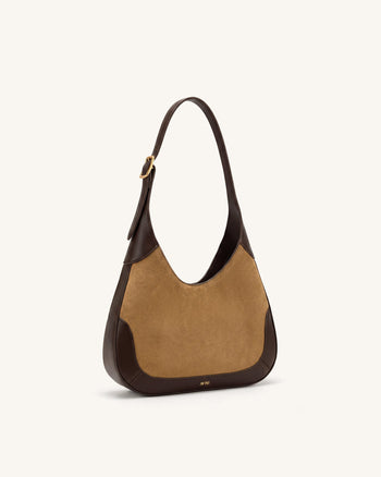 Willow Borsa hobo con finiture in finto camoscio - Marrone