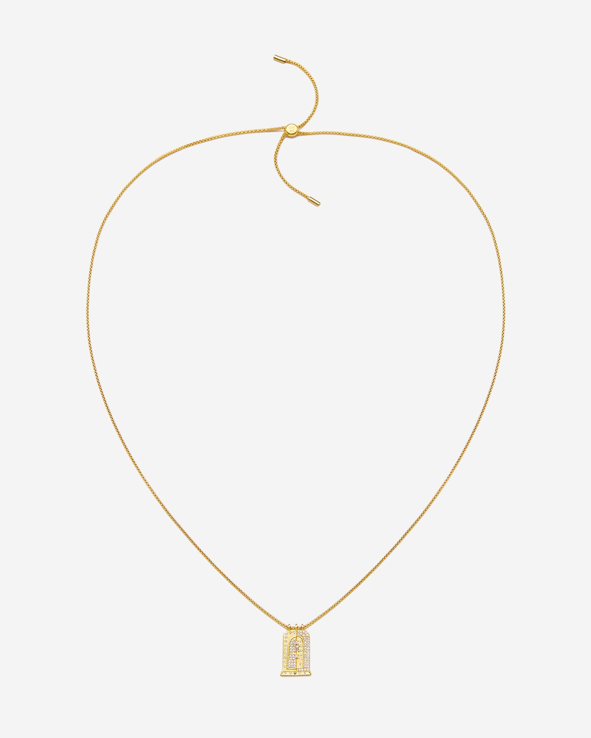 Collana Pendente Arco Piccolo Romano - Placcato oro 18 ct & Zircone bianco
