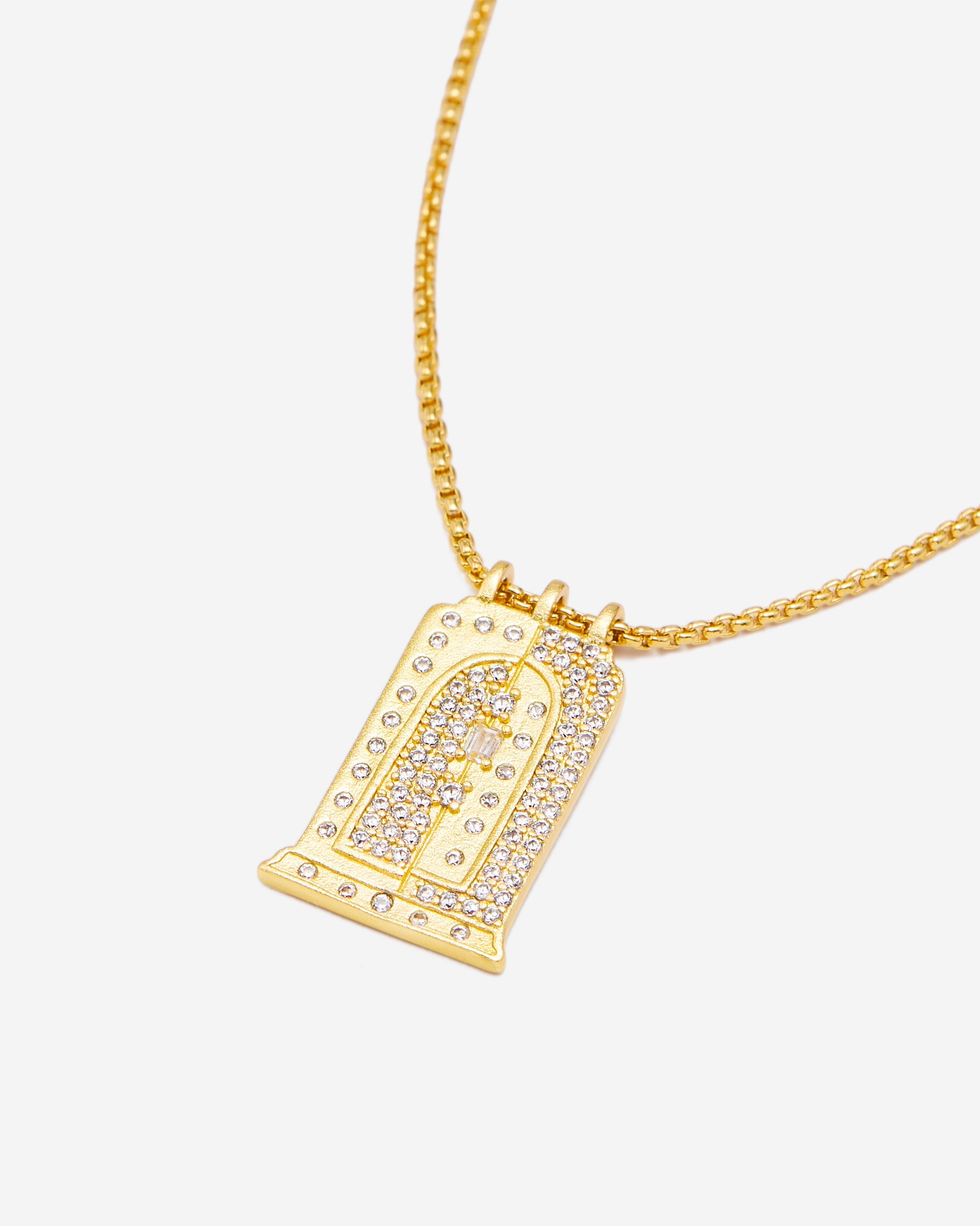 Collana Pendente Arco Piccolo Romano - Placcato oro 18 ct & Zircone bianco