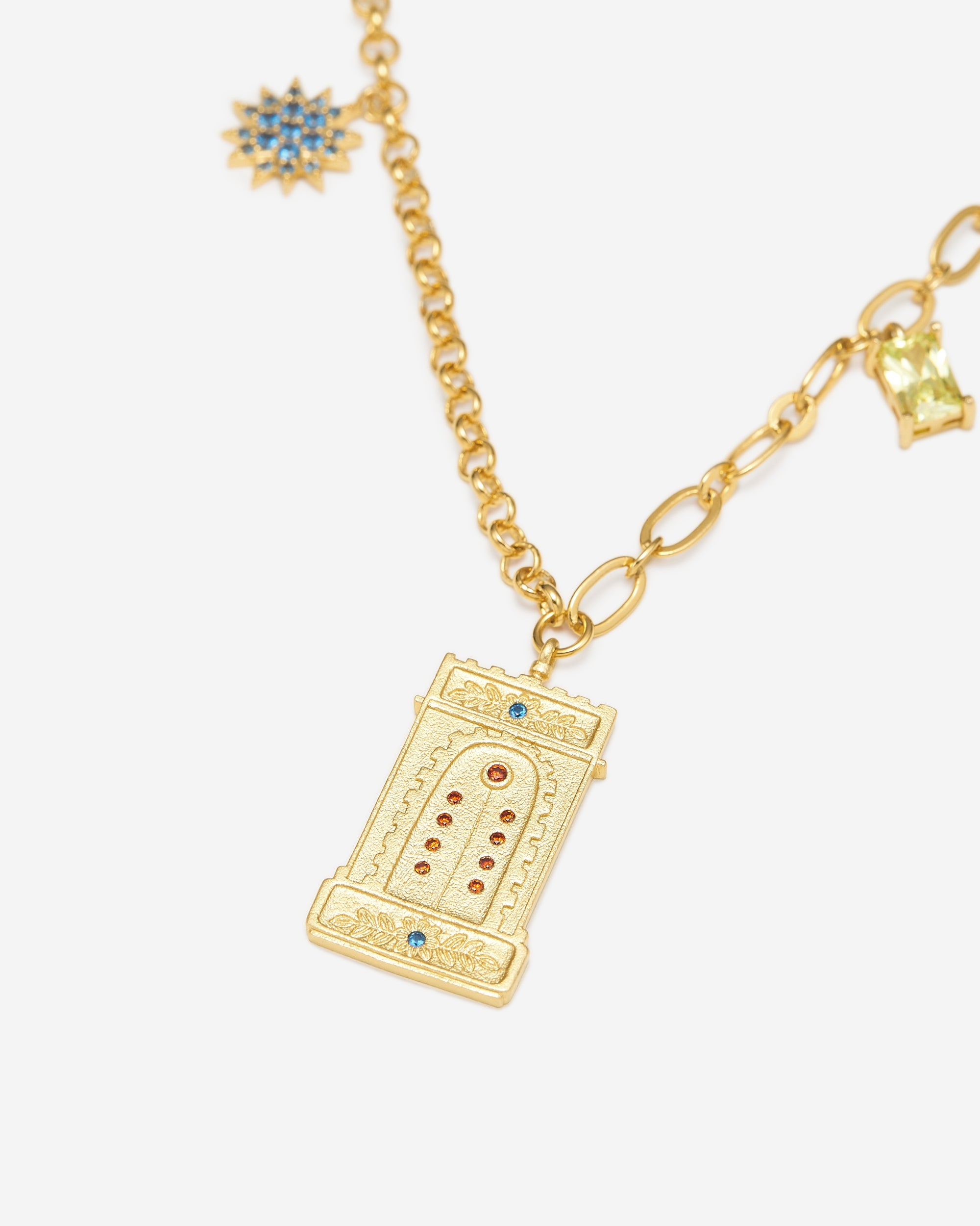 Collana Pendente Arco Romano - Placcato oro 18 ct & Zircone Multicolor
