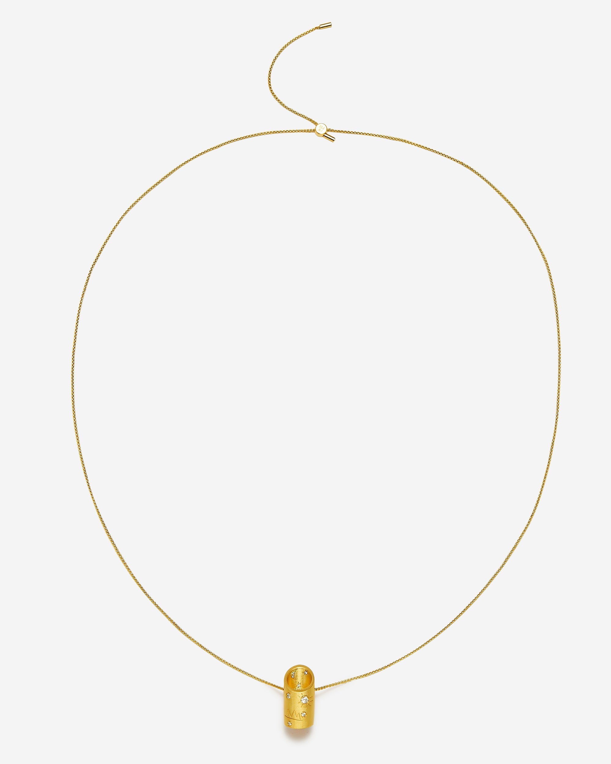 Collana di bambù - Placcato oro 18 ct & Zircone bianco